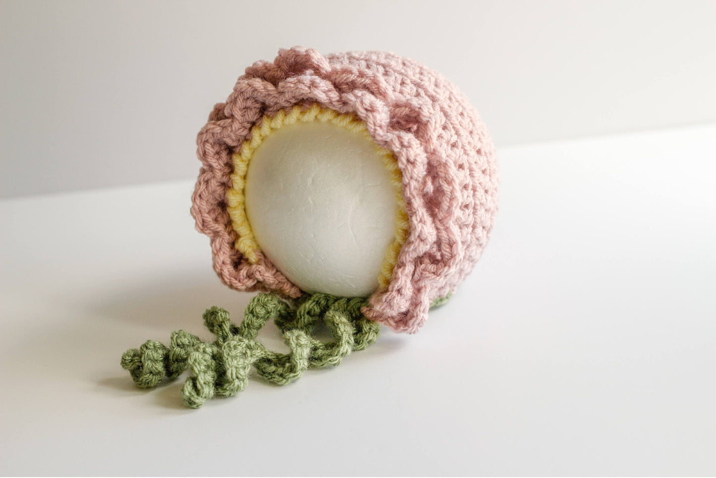 Crochet Rosy Pink Flower Bonnet: Newborn to Toddler