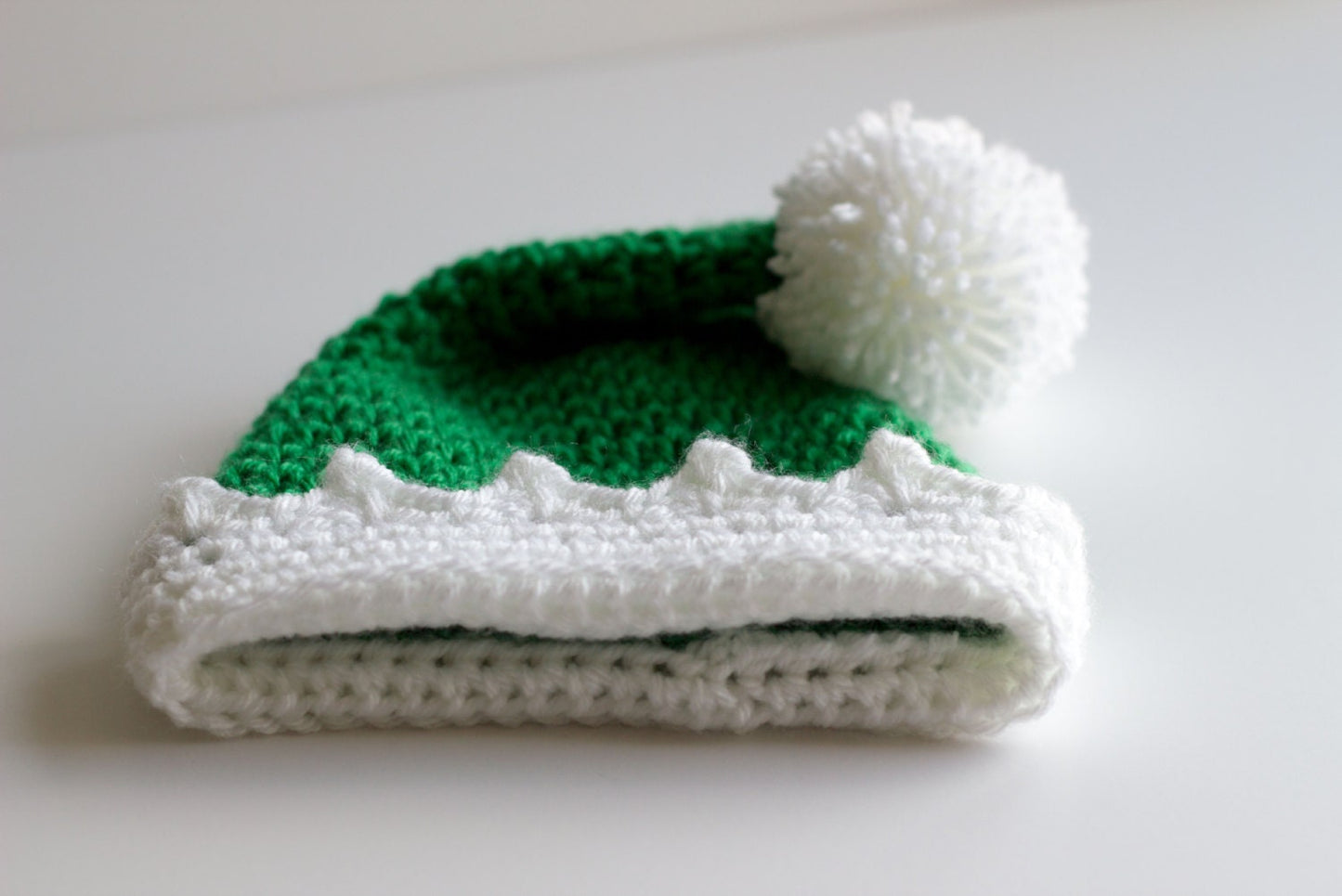 Crochet Green Elf Hat: Christmas Holiday Baby to Toddler/Child