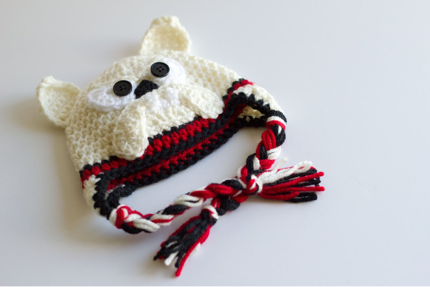 Crochet Bulldog Hat: Newborn to Child