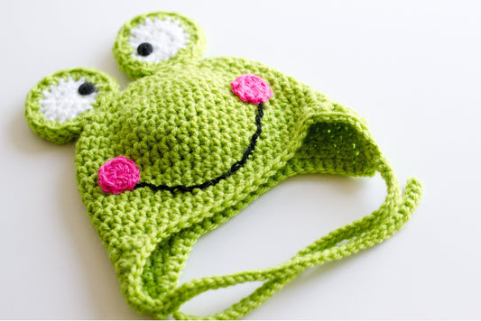Crochet Frog Hat: Newborn to Child