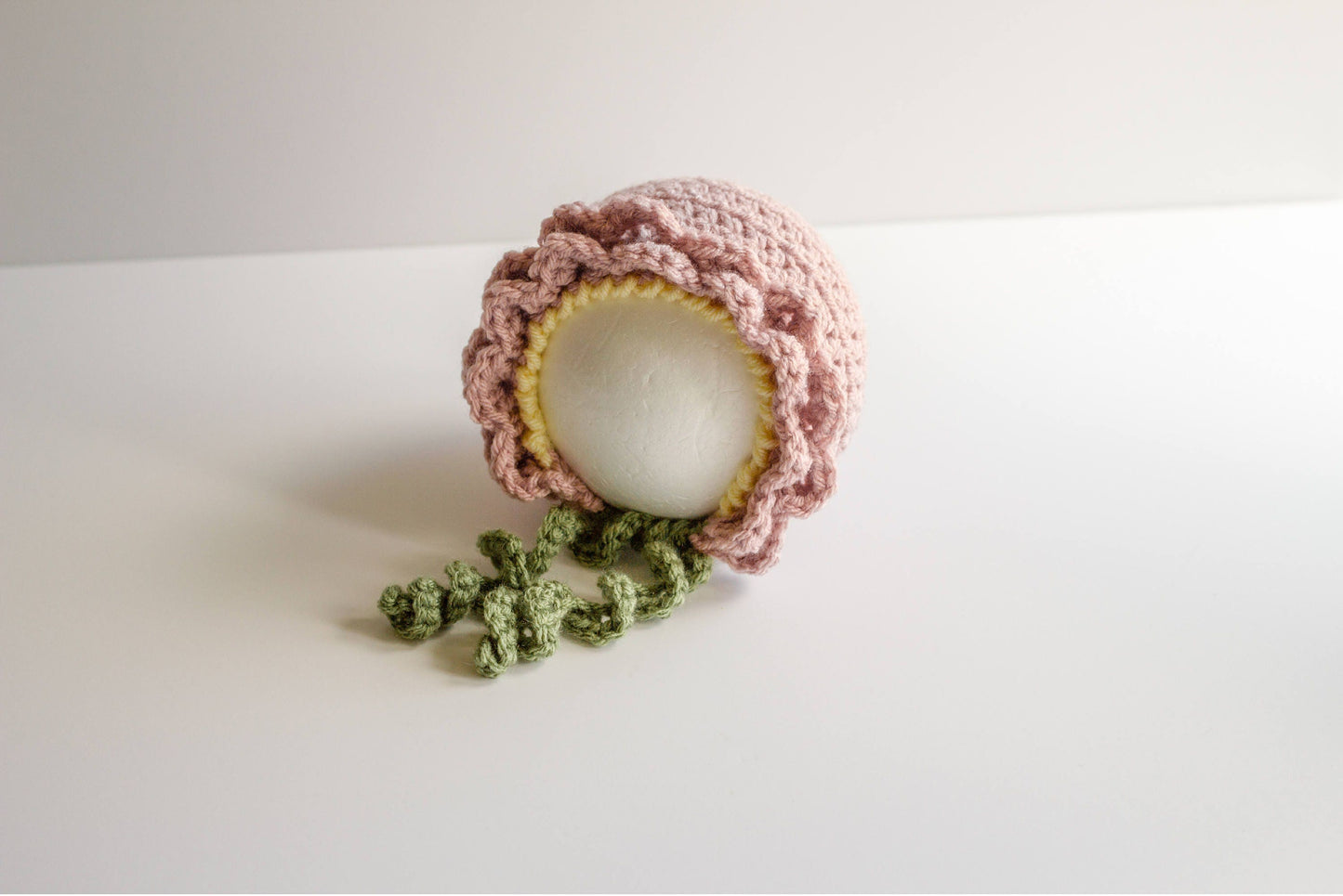 Crochet Rosy Pink Flower Bonnet: Newborn to Toddler