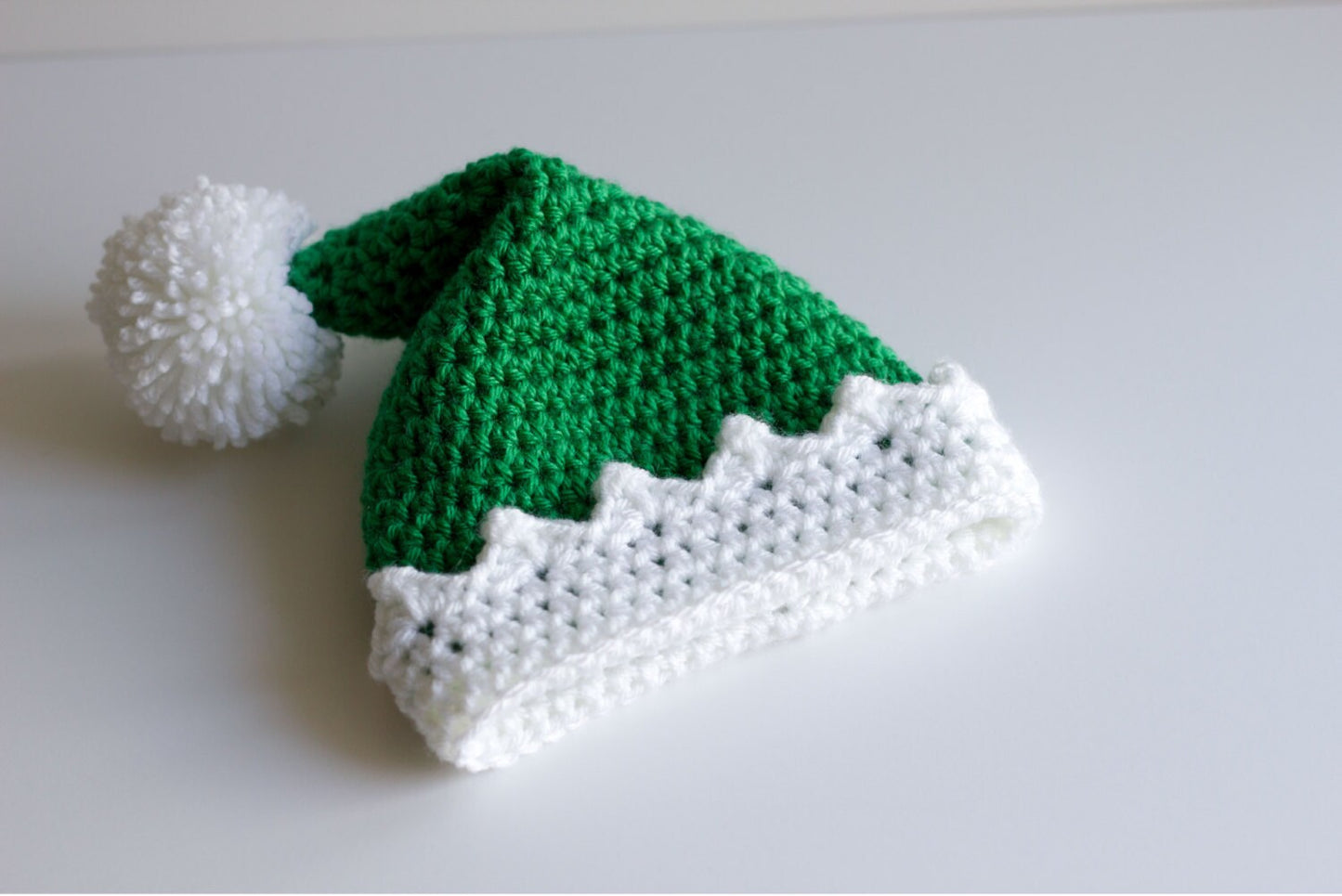 Crochet Green Elf Hat: Christmas Holiday Baby to Toddler/Child
