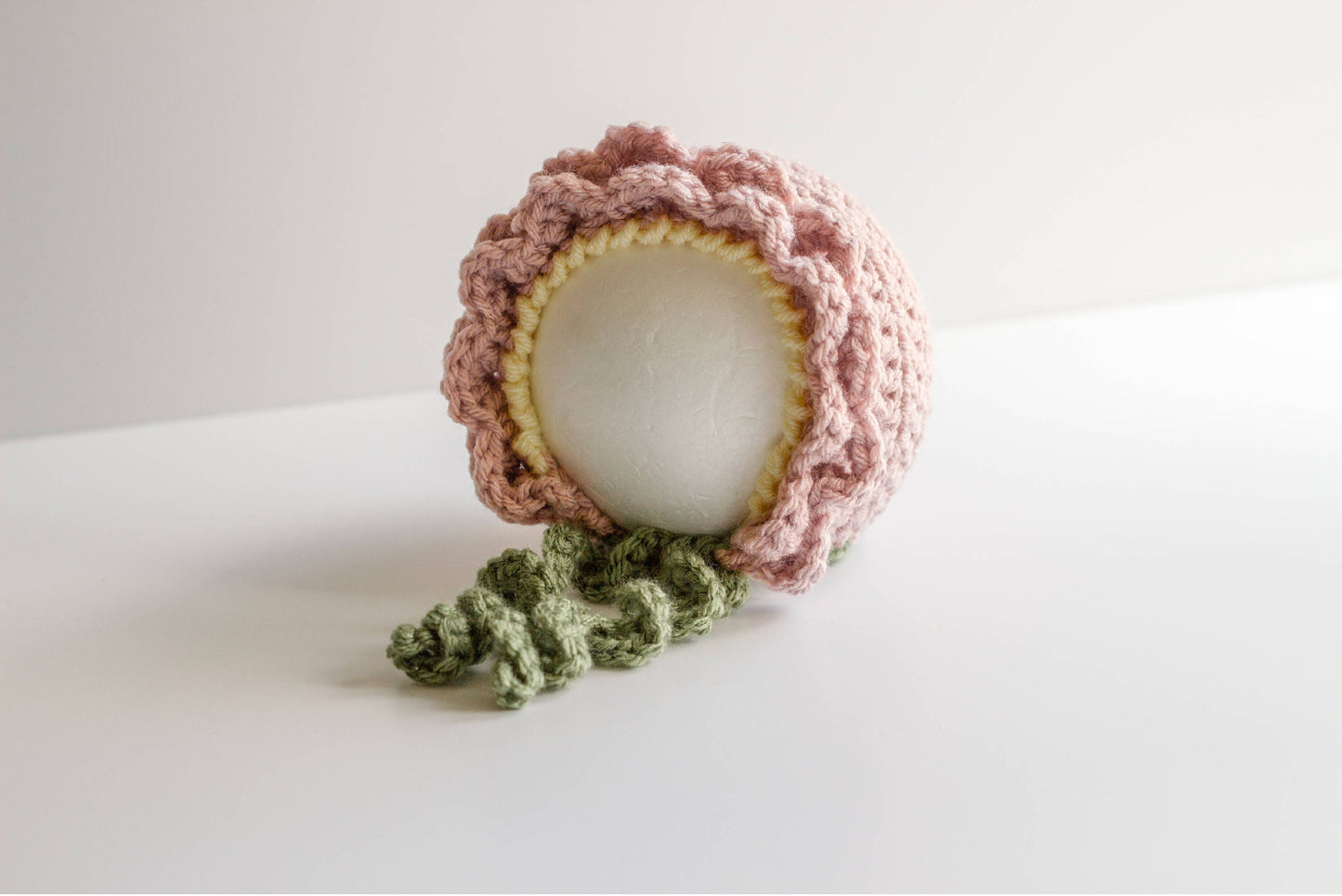 Crochet Rosy Pink Flower Bonnet: Newborn to Toddler