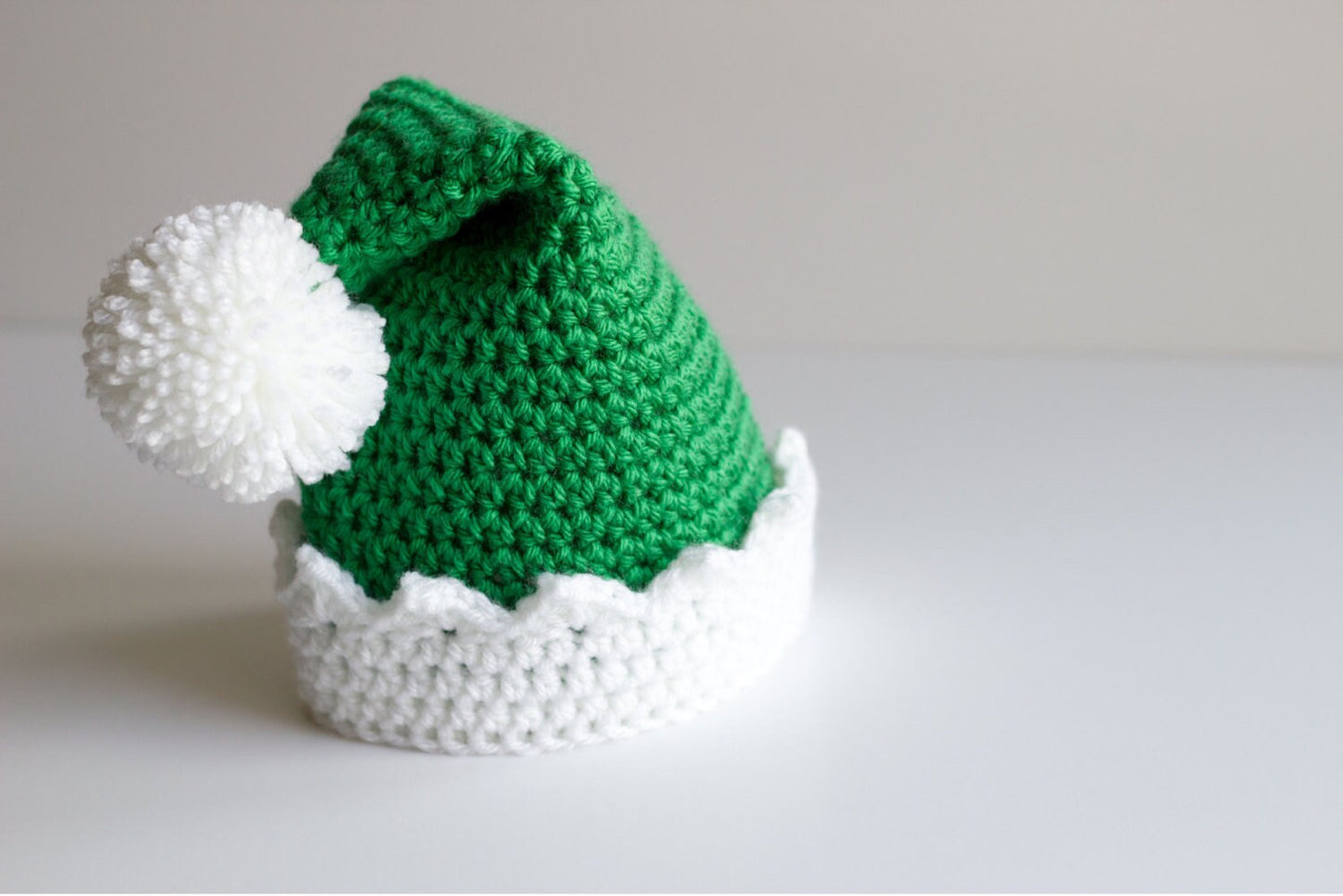 Crochet Green Elf Hat: Christmas Holiday Baby to Toddler/Child