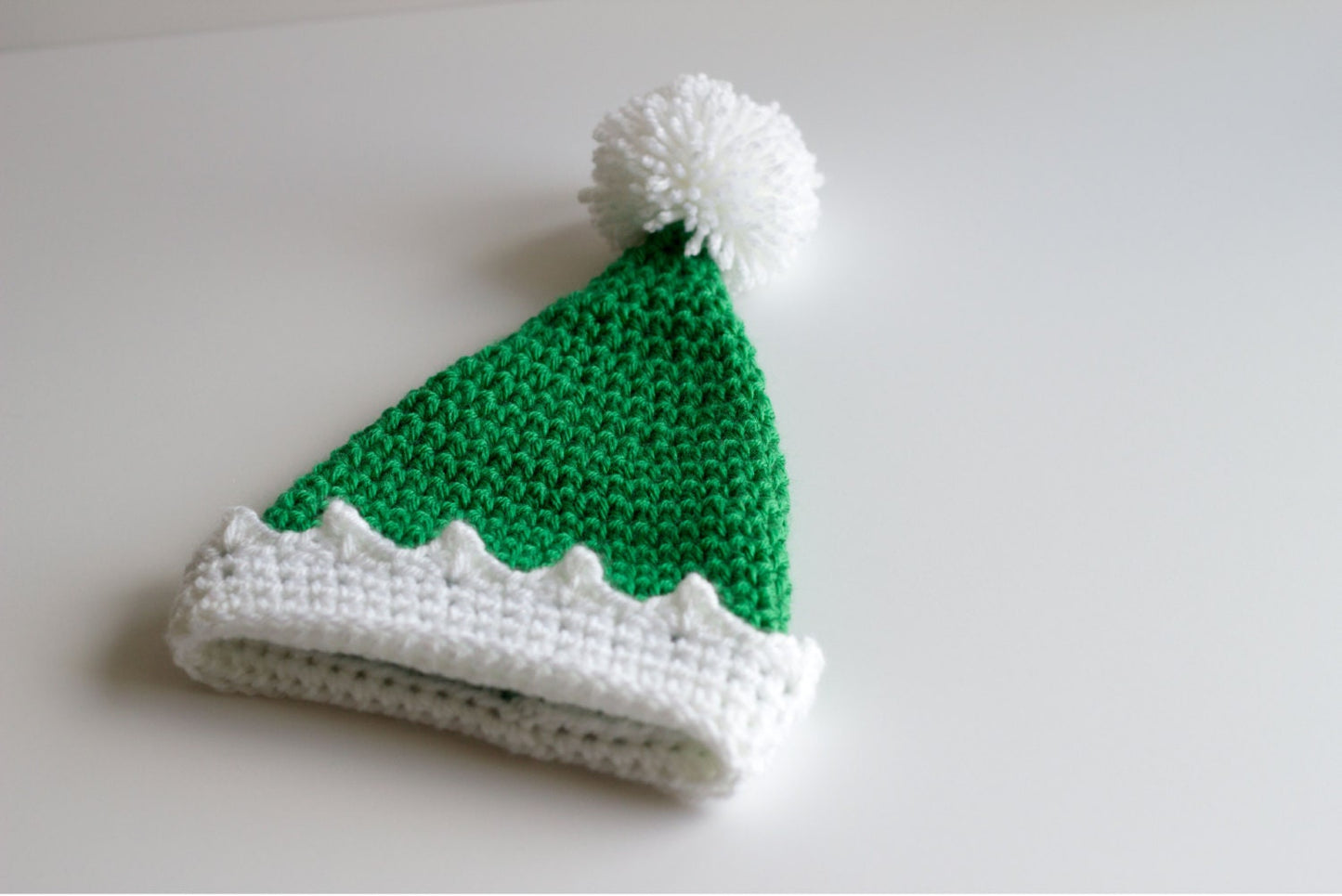 Crochet Green Elf Hat: Christmas Holiday Baby to Toddler/Child