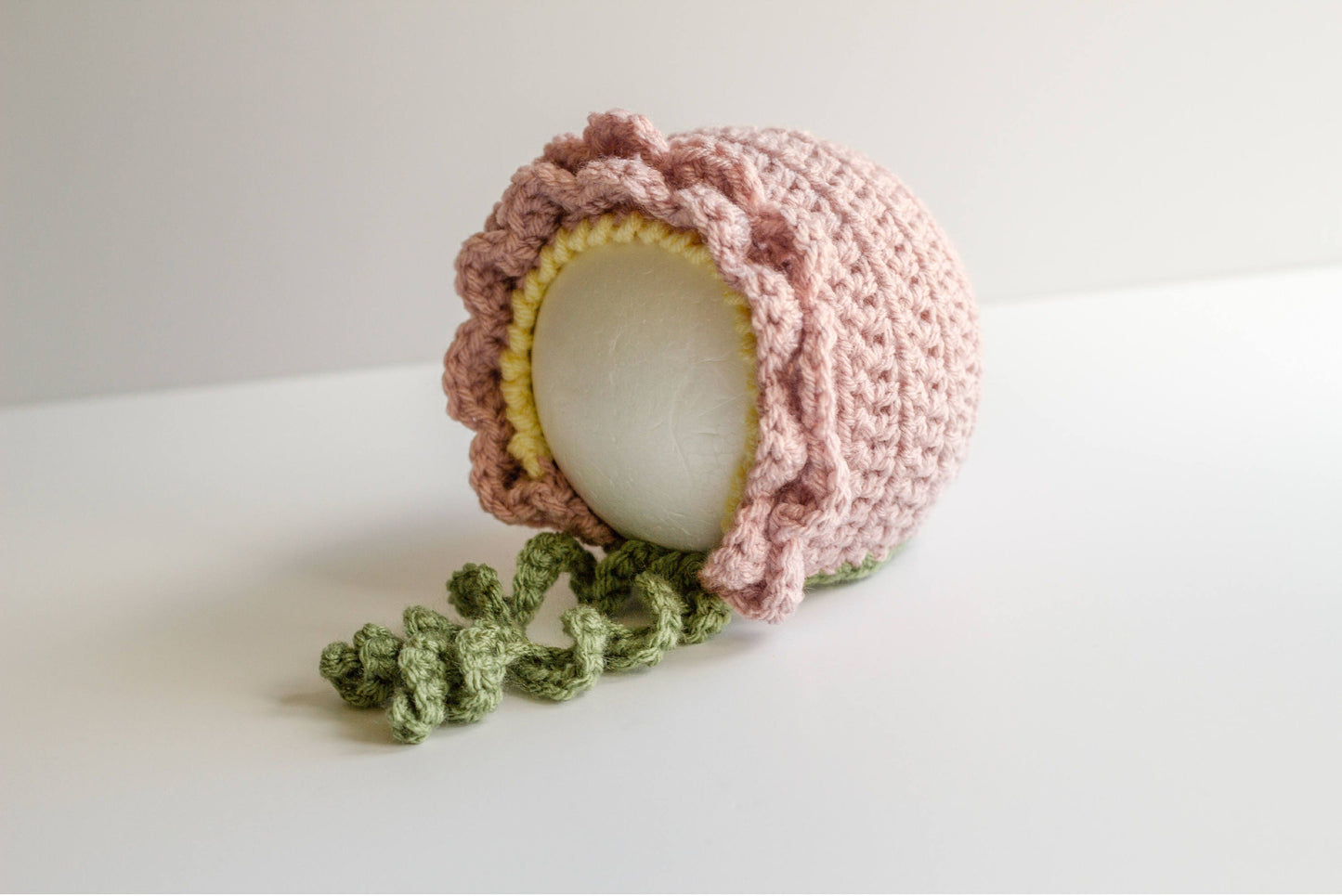 Crochet Rosy Pink Flower Bonnet: Newborn to Toddler