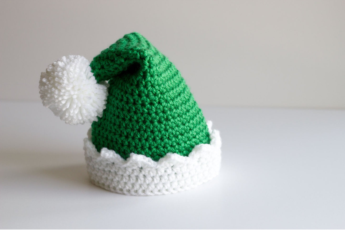 Crochet Green Elf Hat: Christmas Holiday Baby to Toddler/Child